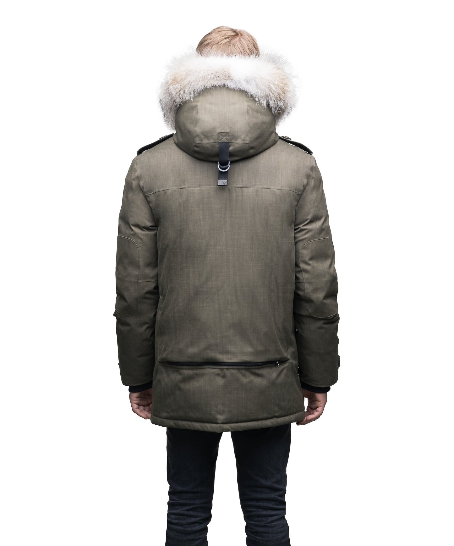 Men's parka with storm patch detail and two patch pockets in CH Steel Grey