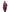 Women's down filled double breasted peacoat with a belted waist in Red Rum