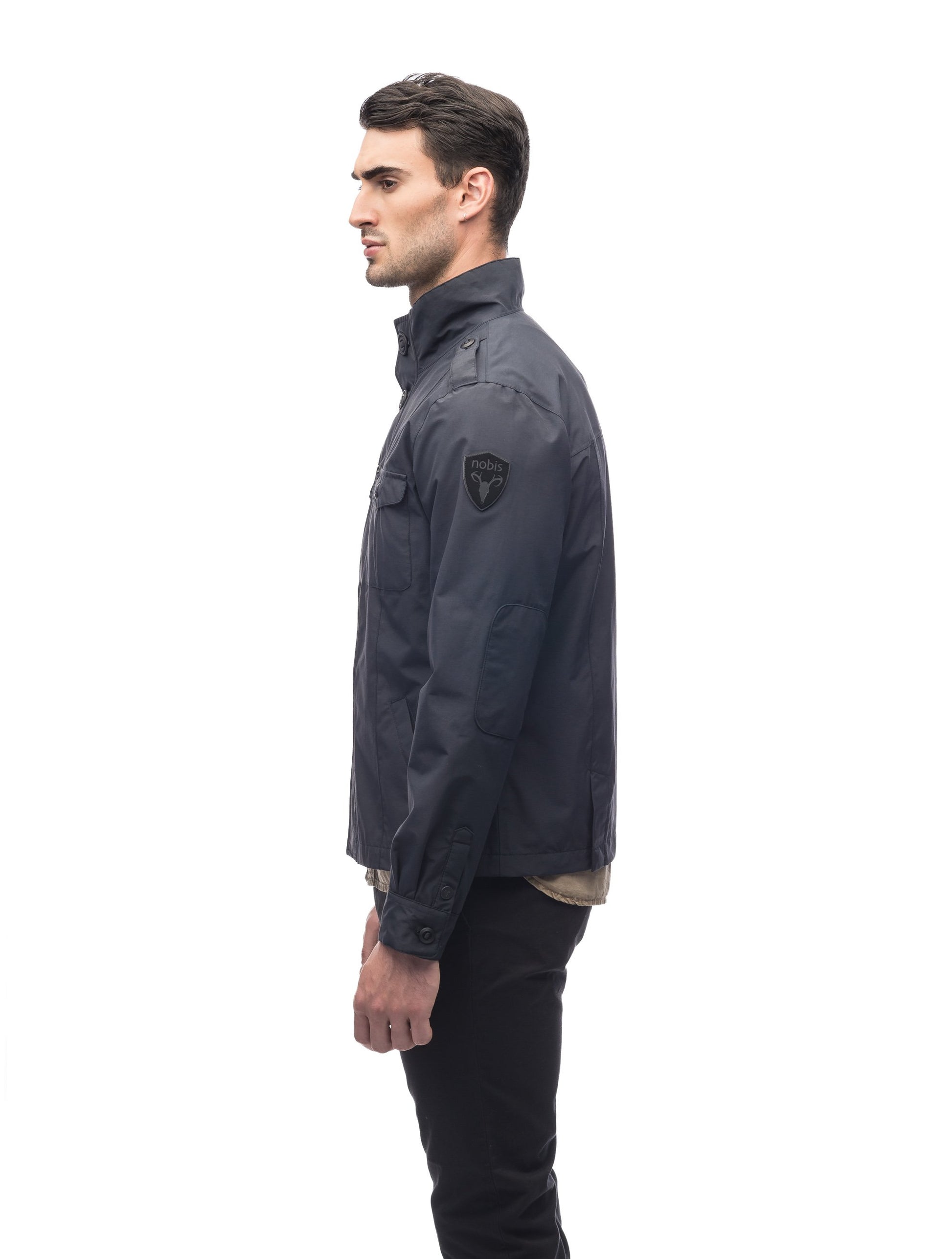 Men's waist length military style jacket in Black
