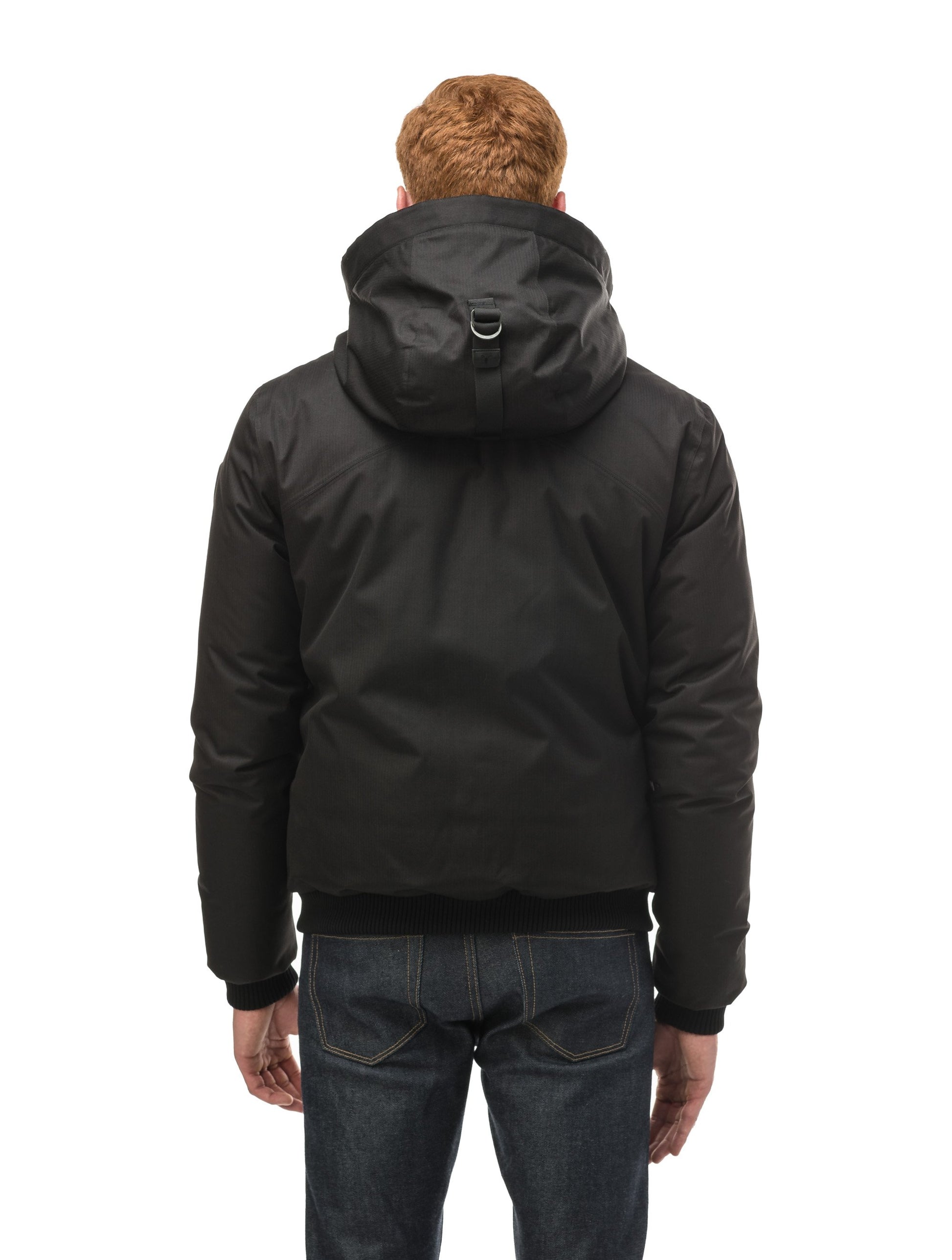Men's waist length bomber with four huge pockets on the front in Black