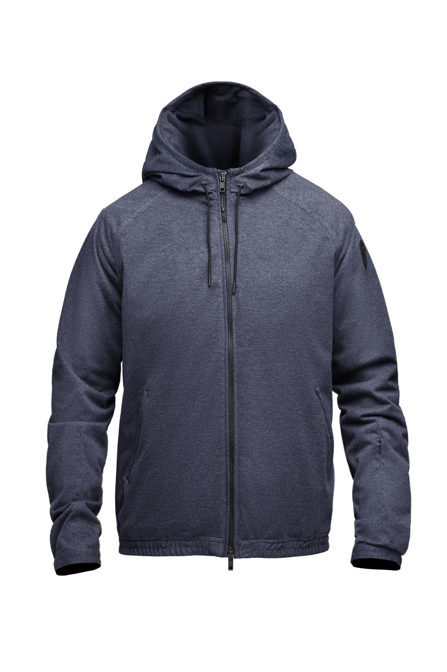 Men's hooded zip up sweater in Navy
