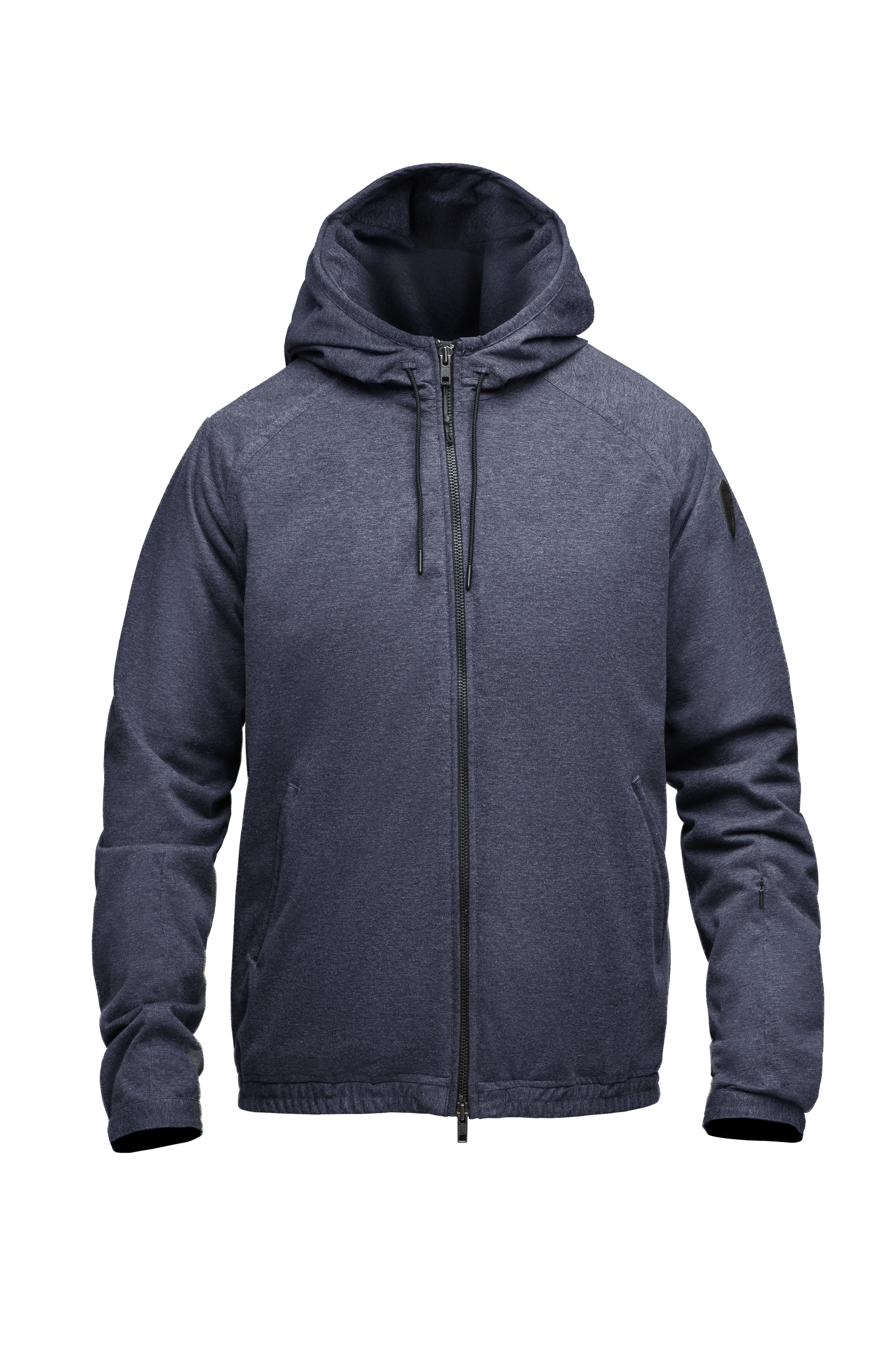 Men's hooded zip up sweater in Navy
