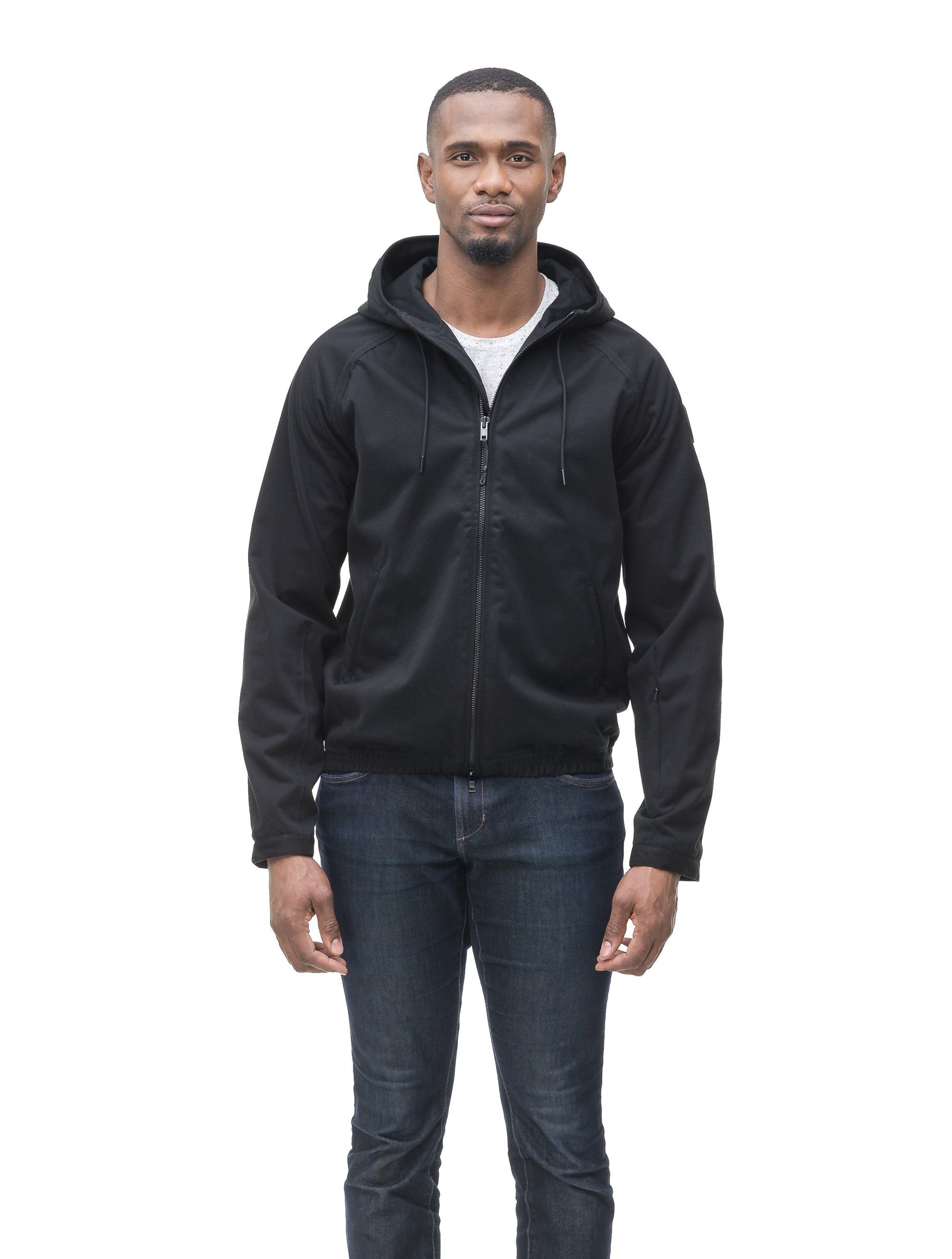 Men's hooded zip up sweater in Black