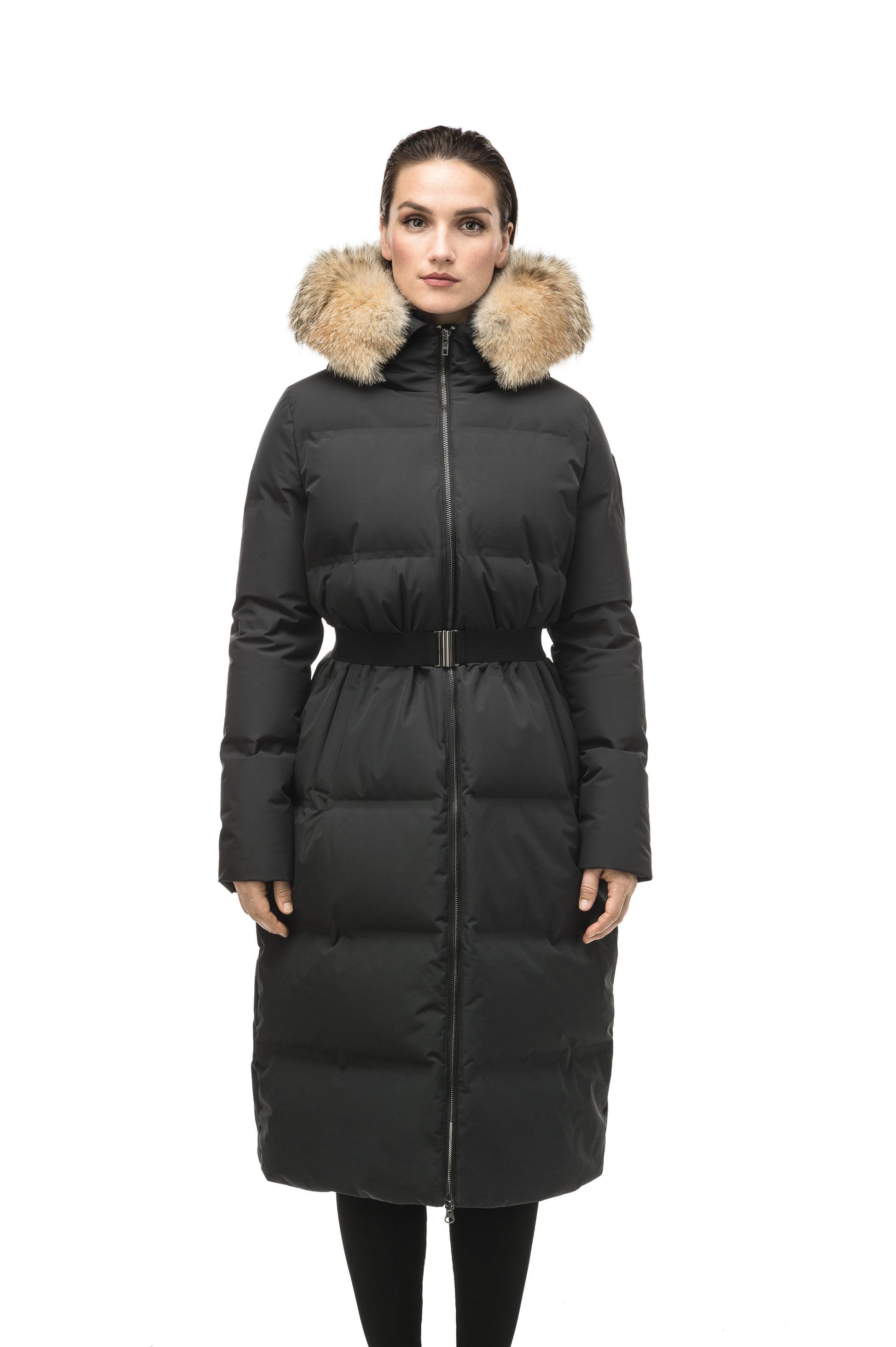 Women's ankle length puffer jacket with a minimalist modern design,ÃƒÆ’Ã†â€™Ãƒâ€ Ã¢â‚¬â„¢ÃƒÆ’Ã¢â‚¬Â ÃƒÂ¢Ã¢â€šÂ¬Ã¢â€žÂ¢ÃƒÆ’Ã†â€™Ãƒâ€šÃ‚Â¢ÃƒÆ’Ã‚Â¢ÃƒÂ¢Ã¢â€šÂ¬Ã…Â¡Ãƒâ€šÃ‚Â¬ÃƒÆ’Ã¢â‚¬Â¦Ãƒâ€šÃ‚Â¡ÃƒÆ’Ã†â€™Ãƒâ€ Ã¢â‚¬â„¢ÃƒÆ’Ã‚Â¢ÃƒÂ¢Ã¢â‚¬Å¡Ã‚Â¬Ãƒâ€¦Ã‚Â¡ÃƒÆ’Ã†â€™ÃƒÂ¢Ã¢â€šÂ¬Ã…Â¡ÃƒÆ’Ã¢â‚¬Å¡Ãƒâ€šÃ‚Â featuring an exposed zipper, and seamless puffer channels in Black
