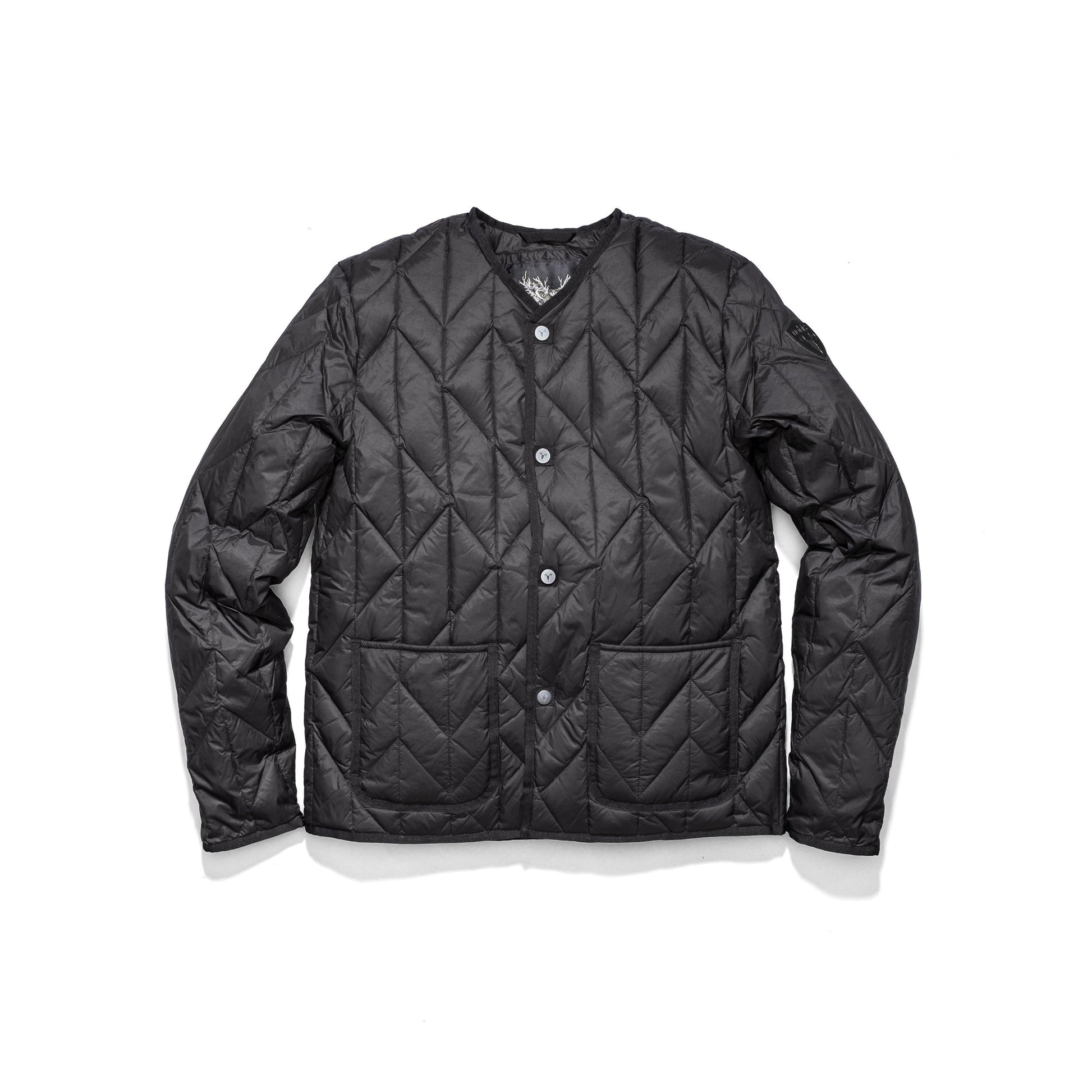 Men's waist length lightweight down insulator jacket for layering in Black