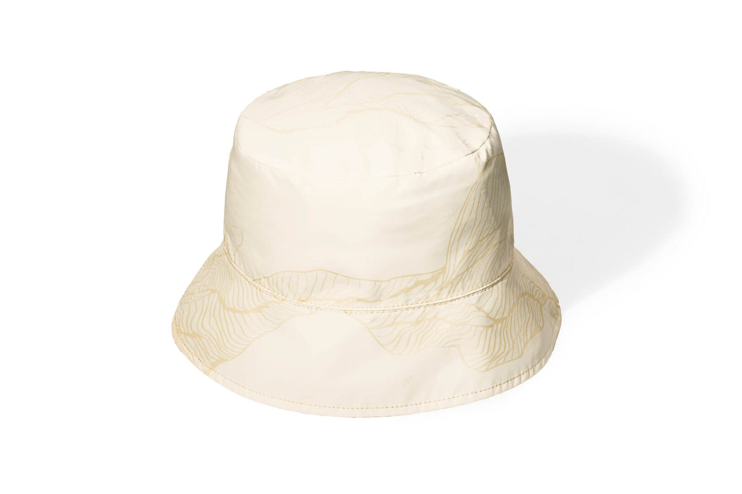 Kish Unisex Reversible Bucket Hat in Premium 3-Ply Micro Denier and 4-Way Durable Stretch Weave fabrications, with one side tonal and reverse printed, in Wheat Desert/Wheat