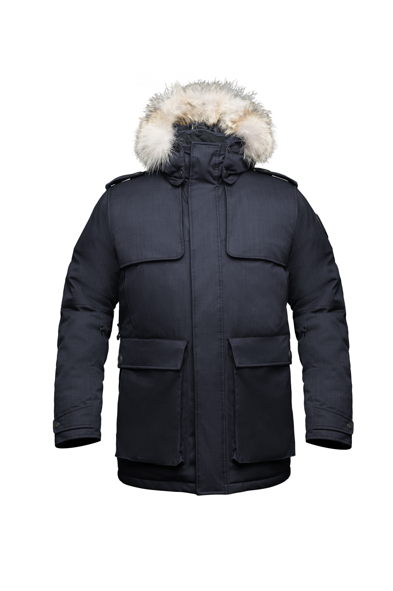 Men's parka with storm patch detail and two patch pockets in CH Navy