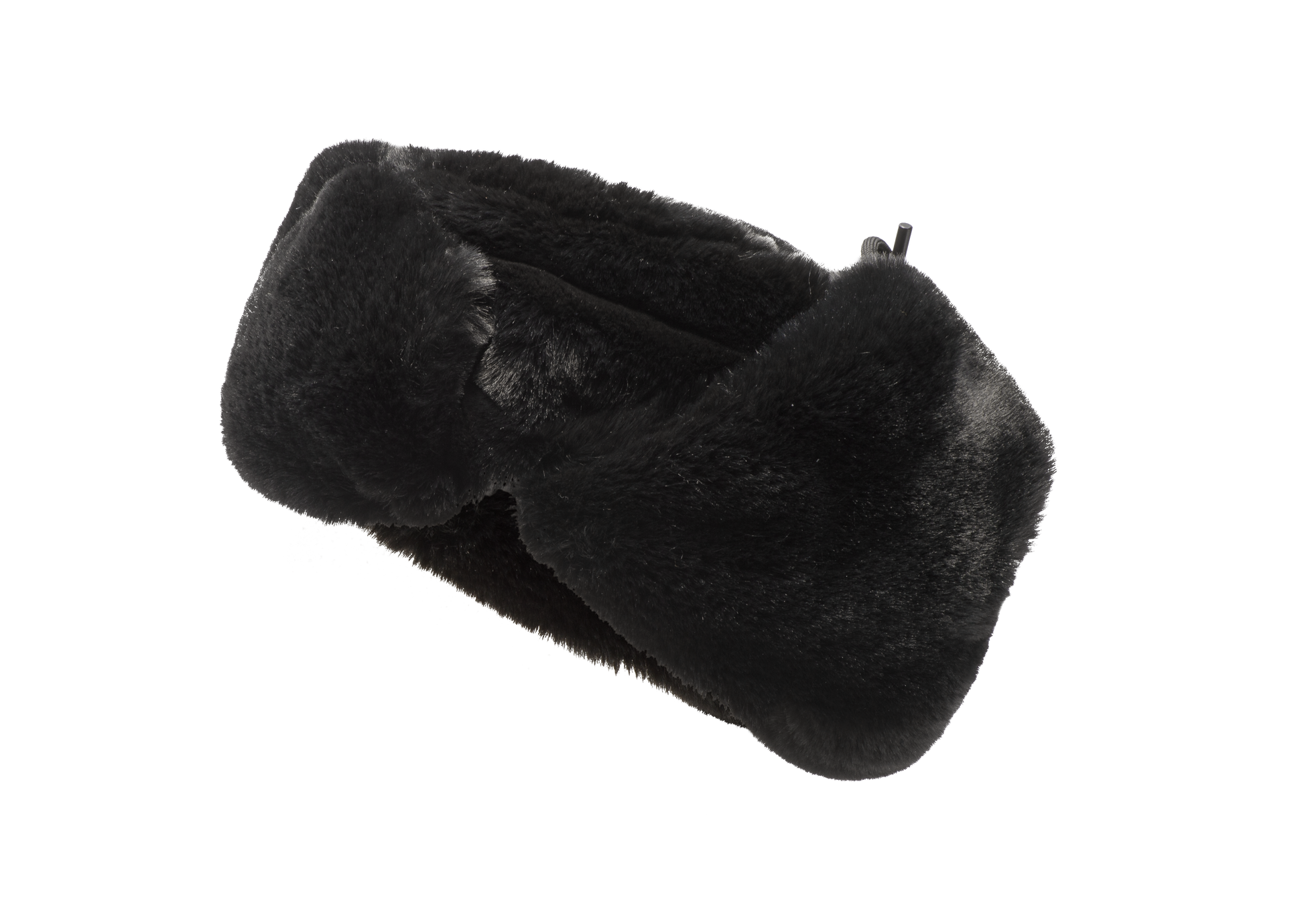 Black Faux Fur Trapper Hat