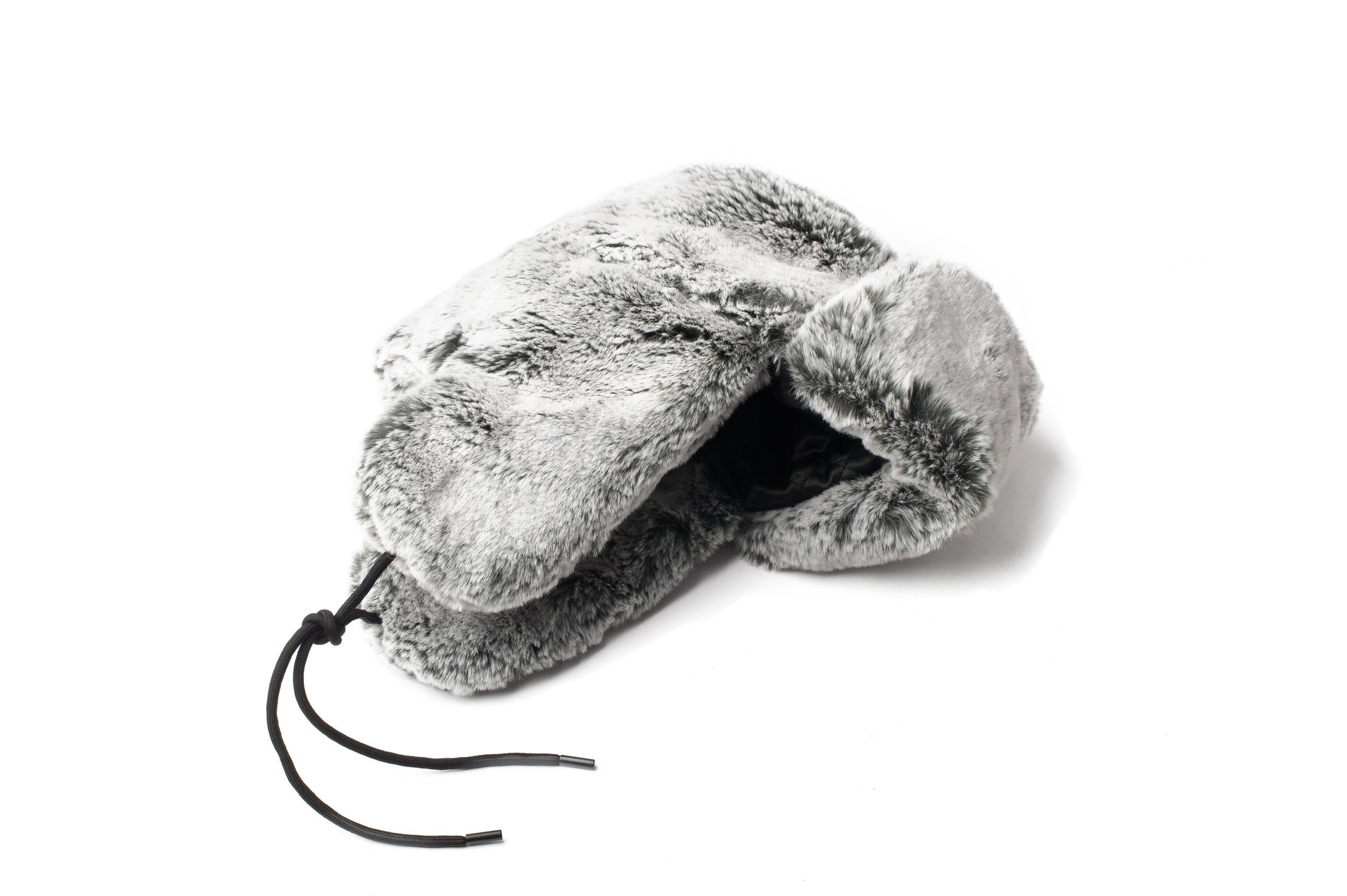 H Grey Faux Fur Trapper Hat
