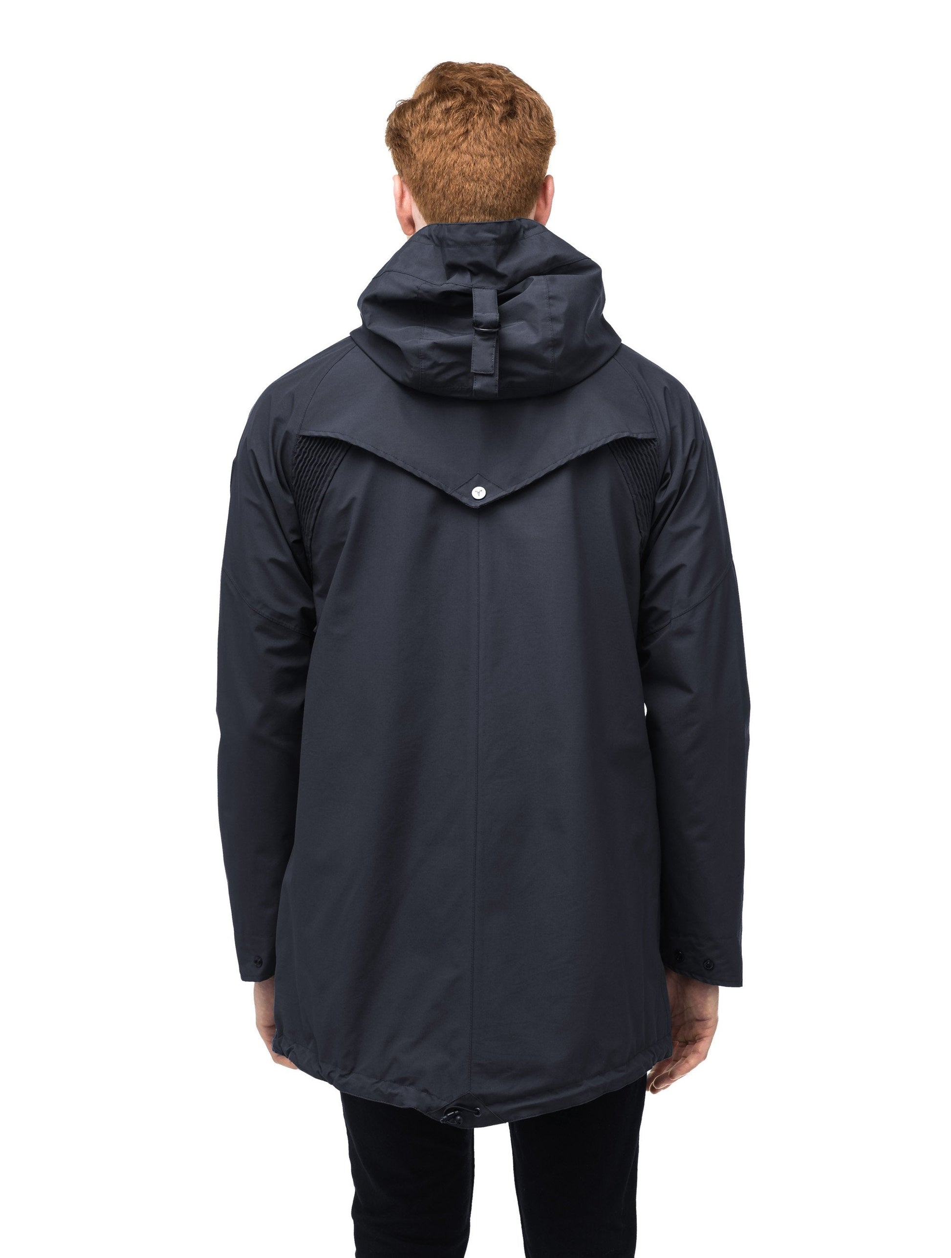 Men's hooded rain coat with hood in Navy