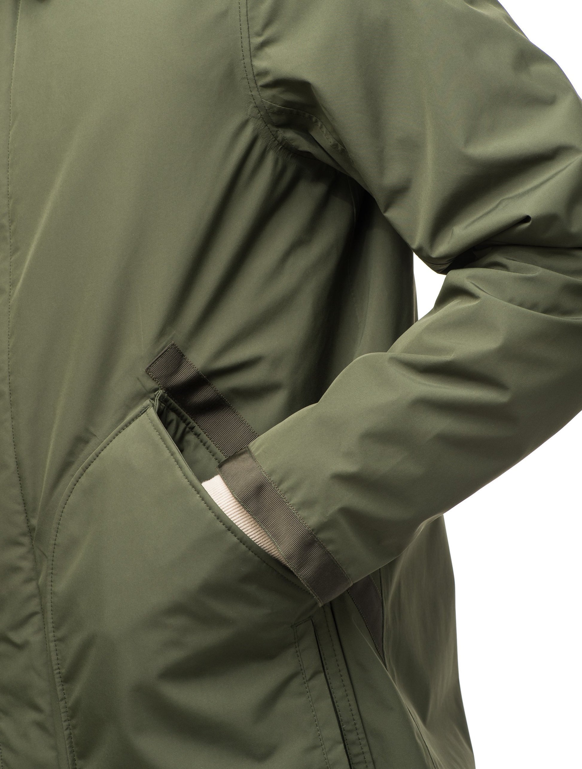 Men's knee length car coat in Fatigue