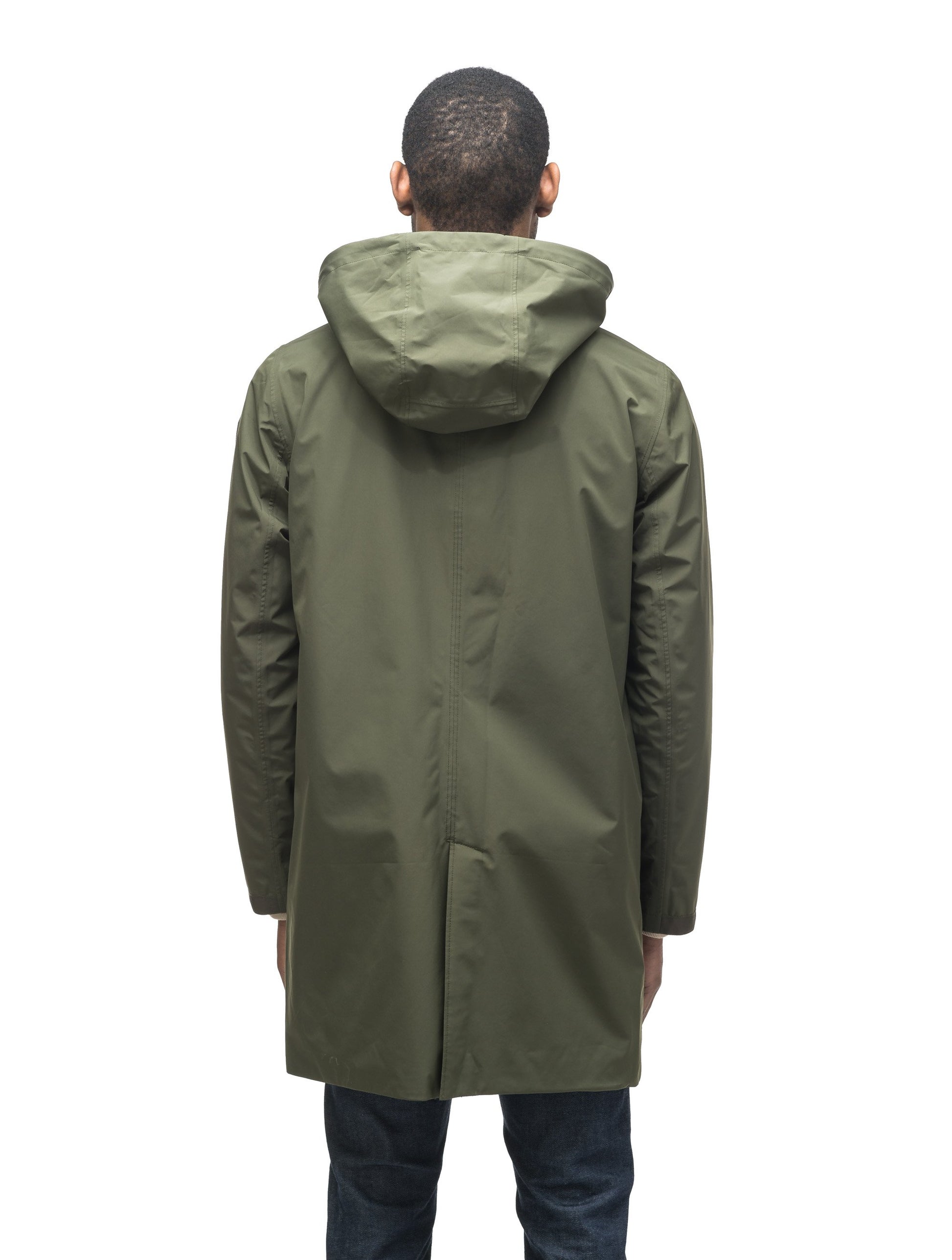Men's knee length car coat in Fatigue