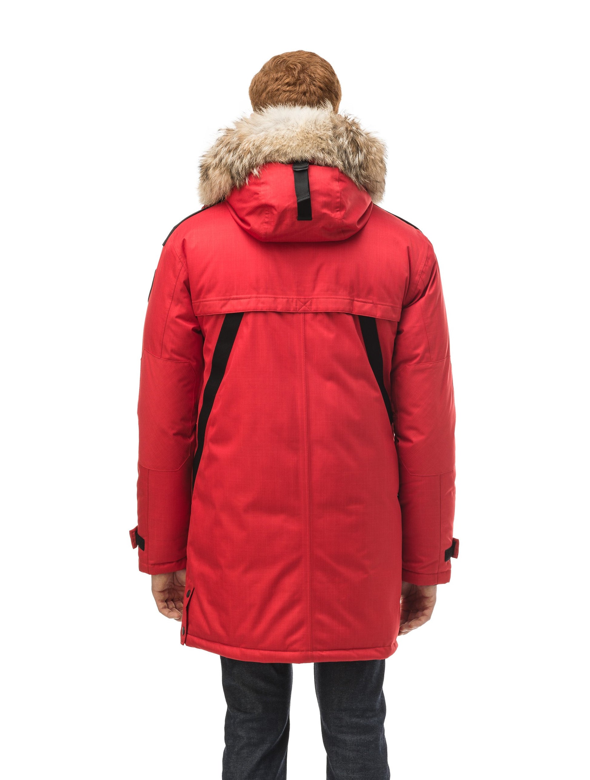 Men's Best Selling Parka the Yatesy is a down filled jacket with a zipper closure and magnetic placket in CH Red