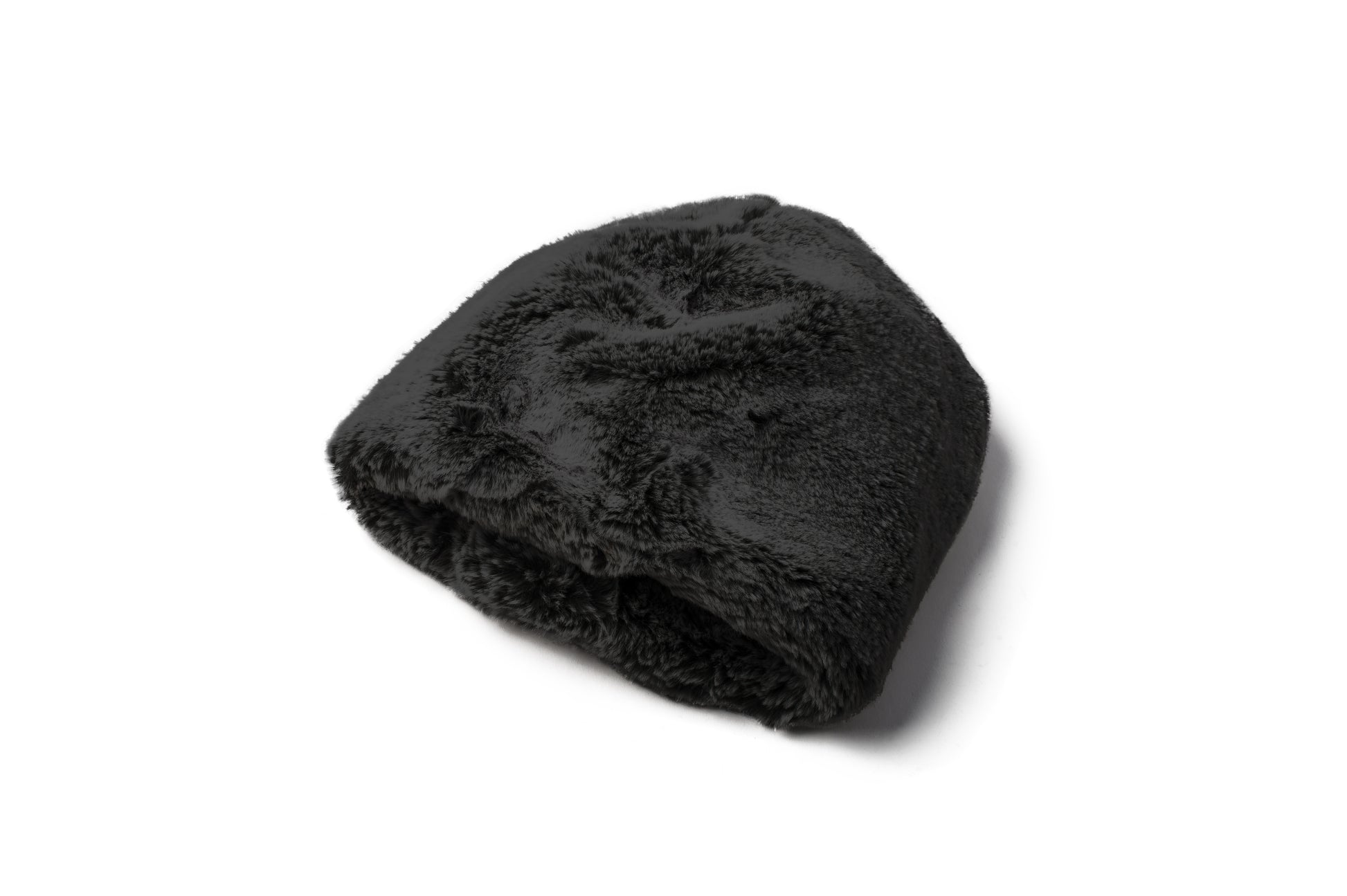Oversized, slouchy faux fur hat in H. Black